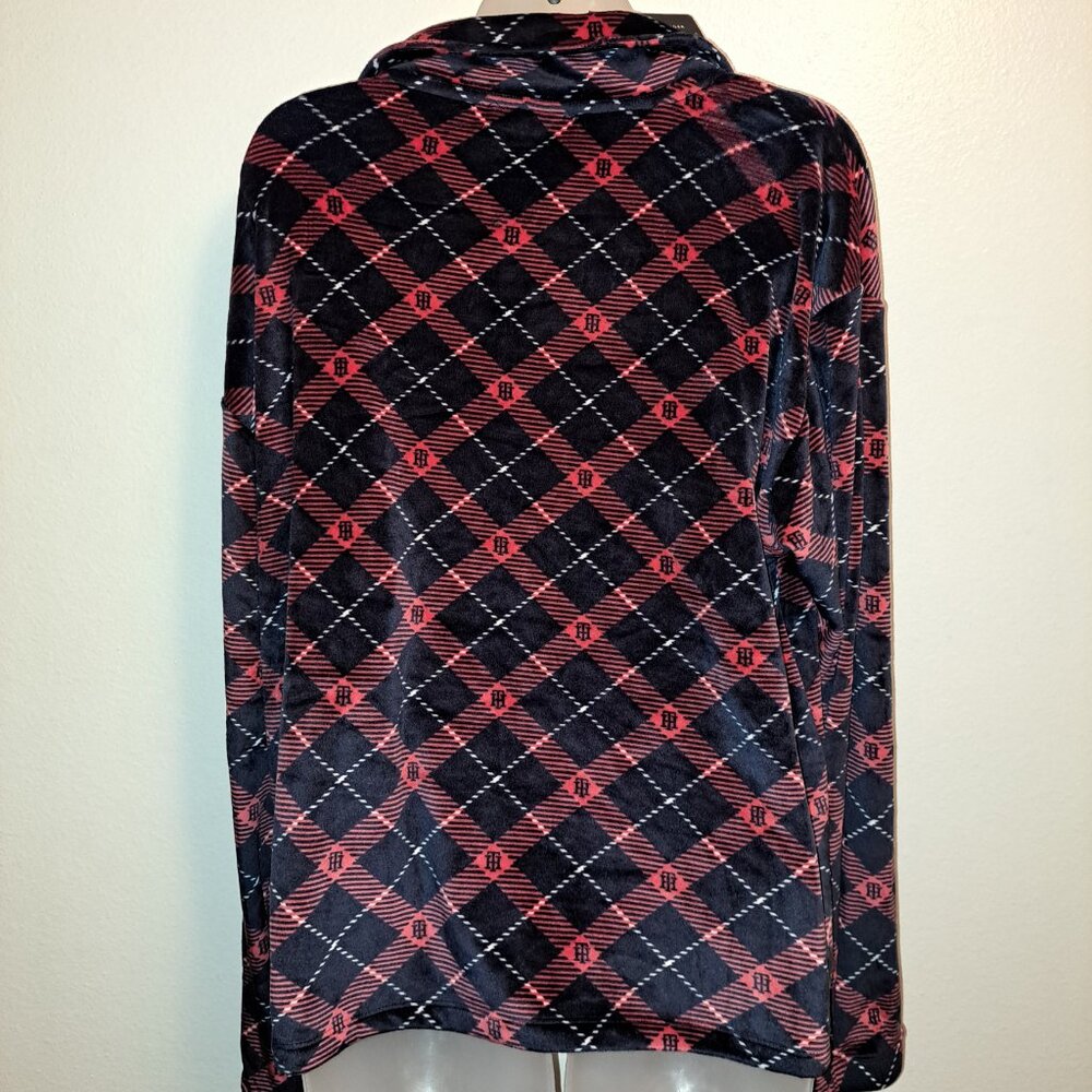 NWT Tommy Hilfiger Long Sleeve Collared Velvet/Velour Zippered Shirt XL - Picture 6 of 10